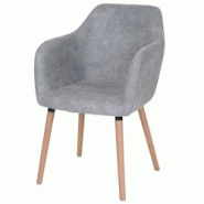 Décoshop26 - Chaise de salle à manger design rétro scandinave en tissu gris béton pieds clairs 04_0002369 - gris 3000275332698 Décoshop26 - Chaise de salle à manger design rétro scandinave en tissu gris béton pieds clairs 04_0002369 - gris 3000275332698