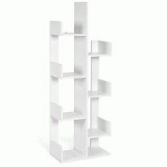 Helloshop26 - Bibliothèque en forme d'arbre 50 x 25 x 145 cm design vintage avec 8 étagères ouvertes pratiques finition blanche 20_0010662 - 300022