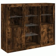 Helloshop26 - Buffet bahut commode armoire meuble de rangement organisateur cuisine salle de séjour salon avec lumières LED 3 pcs 02_0037211 - 30002 Helloshop26 - Buffet bahut commode armoire meuble de rangement organisateur cuisine salle de séjour salon avec lumières LED 3 pcs 02_0037211 - 30002