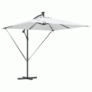 Helloshop26 - Parasol déporté moderne inclinable extérieur 249 x 249 x 250 cm en acier couleur sable - acier 3000240763472