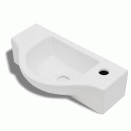 Helloshop26 - Vasque à trou pour salle de bain 45 x 25 cm céramique blanc 02_0002505 - 3000100021537