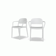 Lot de 2 chaises avec acc. BLENDY - blanc