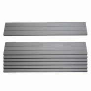Mendler Lot de 7 lattes pour brise-vue WPC Sarthe, planches brise-vent, env. 1qm, certifié FSC® ~ 90cm, gris - gris Bois massif 76237+76240