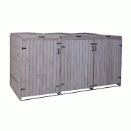 Mendler XL Habillage de poubelle pour 3/6 personnes HWC-H74, Box pour poubelles, extensible 126x238x98cm bois FSC® ~ gris anthracite - gris Bois mass