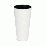 Prosperplast - Pot haut et rond, sans réservoir - 20x20x38,1 cm, capacité de 4 L, coloris Blanc - blanc plastique polypropylène ZA5545