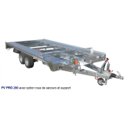 Remorque porte-voiture à roues dessous avec option roue de secours et support, PTC 2000 kg - ECIM - PV PRO 200