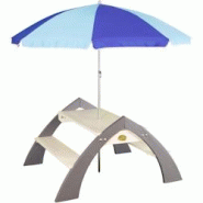 Table de pique-nique enfant avec parasol Kylo Axi - gris 411761 Table de pique-nique enfant avec parasol Kylo Axi - gris 411761