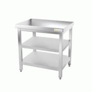 Table de travail en inox 800 x 600 mm avec 2 étagères PREMIUM / GOLDINOX - gris inox 3701770800858