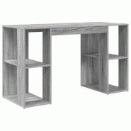 VidaXL Bureau Gris Sonoma 130 x 50.5 x 75 cm Bois d'ingénierie Modèle Horizon Essence - 869503