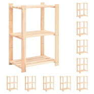 Vidaxl étagères de rangement à 3 niveaux 10 pcs 60x38x90 cm pin 150 kg 3051124 Vidaxl étagères de rangement à 3 niveaux 10 pcs 60x38x90 cm pin 150 kg 3051124