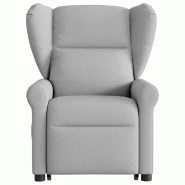 VidaXL Fauteuil inclinable de massage électrique gris nuage tissu Modèle Serlénis - 3303413
