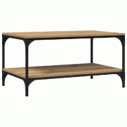 VidaXL Table basse Chêne artisanal 81 x 50 x 40 cm Bois d'ingénierie Modèle Helios Moderne Plus - 883495