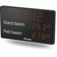 Afficheur piscine heure/température à LED - BODET - alimentation 230V, Radio HF, affichage heure/température_0