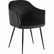 CLP Chaise de salle à manger Jaysie velours Noir - noir textile 325807 CLP Chaise de salle à manger Jaysie velours Noir - noir textile 325807