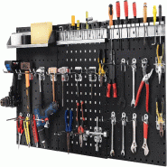COSTWAY mur d'outils avec 3 panneaux et 28 accessoires suspendus, trous carrés, noir - noir Acier inoxydable 14/1 FM32281NW COSTWAY mur d'outils avec 3 panneaux et 28 accessoires suspendus, trous carrés, noir - noir Acier inoxydable 14/1 FM32281NW