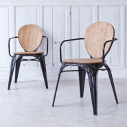 Fauteuil en métal et saule sam noir Fauteuil en métal et saule sam noir