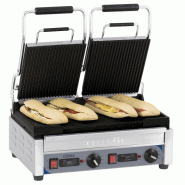 Grill panini double premium plaques rainurées avec surface 445x242 ... - PCGP2RRPT