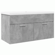 Helloshop26 - Armoire de lavabo de salle de bain murale avec rangement 90 x 38,5 x 46 cm en bois d'ingénierie gris béton 02_0055753 - gris Bois mass