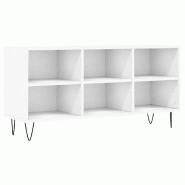 Helloshop26 - Meuble TV blanc rangement contemporain 103,5 x 30 x 50 cm style pratique ambiance cosy en bois blanc 02_0048549 - blanc Bois massif 3000