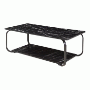 Helloshop26 - Table basse console d'appoint 120 x 60 x 43 cm effet marbre noir 03_0010809 - 3000225421984