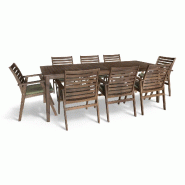 Now's Home - Ensemble De Jardin Table 220cm  Avec 8 Faut/table En Bois D'acacia Palau - 3256390253381