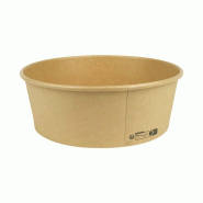 Nvase ECOLOMIQUE - 45 Pcs - Saladier rond Buckaty en carton - Ø185 mm, Hauteur: 65 mm, fibre de bambou - marron en carton NVS210PCW1200TF