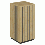 Podium 1 porte push-pull Vertigo T03 MDF noir et chêne clair 45x45x90cm