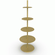 Présentoir Round 4 niveaux H 162 cm pied rond - or