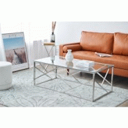 SalesFever Table basse 120x60 cm | Plaque en verre de sécurité transparent 8 mm | Cadre en acier inoxydable | Argent - argenté multi-matériau 371558 SalesFever Table basse 120x60 cm | Plaque en verre de sécurité transparent 8 mm | Cadre en acier inoxydable | Argent - argenté multi-matériau 371558