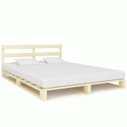 VidaXL Cadre de lit de palette sans matelas 140x200 cm bois massif pin Modèle Dervelor - Bois massif 285244