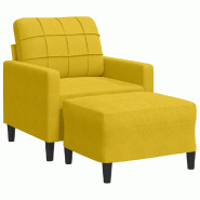 VidaXL Fauteuil avec repose-pied jaune 60 cm velours Modèle Wisteria - 8721102602542