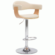 VidaXL Tabourets de bar lot de 2 crème bois courbé et similicuir Modèle Titan Panorama Signature - blanc 283116
