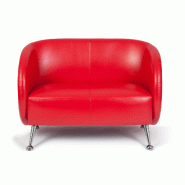 Canapé lounge / canapé club ST. LUCIA simili cuir 2 places rouge hjh OFFICE - rouge plastique 713402_0
