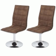 Décoshop26 - Lot de 2 chaises de salle à manger cuisine hauteur réglable en tissu marron vintage 04_0001959 - marron 3000252788982 Décoshop26 - Lot de 2 chaises de salle à manger cuisine hauteur réglable en tissu marron vintage 04_0001959 - marron 3000252788982