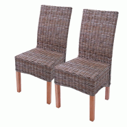 Décoshop26 - Lot de 2 chaises de salle à manger Kubu Rattan design rustique rotin marron 04_0000178 - marron 3000253958988