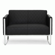Divan lounge ARUBA cadre argentin similicuir 2 places noir hjh OFFICE - noir plastique 713310