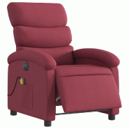 Fauteuil de massage inclinable électrique Rouge bordeaux Tissu Modèle Perlonora - 8721012164574