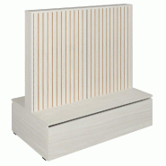 Gondole double face Vertigo T03 avec tiroir MDF nat et noyer clair 125x74x125cm