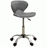 Helloshop26 - Chaise fauteuil siège de bureau informatique étude similicuir gris 02_0024025 - gris acier 3000214646350