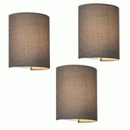 Helloshop26 - Lot de 3 lampes murales en forme demi-cercle E27 l'abat-jour en lin 20 x 18 x 13 cm gris 03_0007353 - 3001874582729 Helloshop26 - Lot de 3 lampes murales en forme demi-cercle E27 l'abat-jour en lin 20 x 18 x 13 cm gris 03_0007353 - 3001874582729