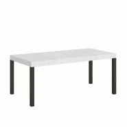 Itamoby Table Extensible Everyday Premium 200/460X90 Cm Frêne Blanc Pieds Anthracite - blanc multi-matériau VE200PREVE460-BF-AN