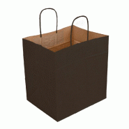 Sac traiteur poignées torsadées kraft 26+17x24cm noir - par 250