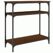 Table console chêne marron 75x29x75 cm bois d'ingénierie Modèle Orion Compact Plus - 834044