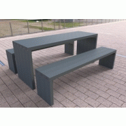 Table de pique-nique arche / accessible pmr / plastique-composite / 180 x 162 x 73 cm / livrée montée