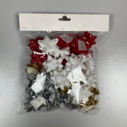 Étoiles adhésives or/argent/rouge/blanc 10mm Ø50mm 16 boucles - sachet de 40