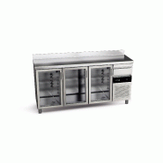 Arrière-bar réfrigéré avec portes vitrées et serrures  3 portes 551 L de la gamme Snack Fagor Professional - avec pieds