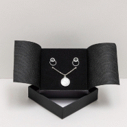 Boîte écrin bijoux carton noir 8x8x3cm - par 10