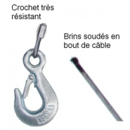Cable acier + crochet 3mm 18 m pa 300