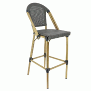 Chaise empilable de bar extérieur Biarritz en aluminium et textylène - bronze