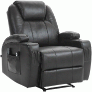 CLP Fauteuil Hepler avec fonction massage Similicuir HBT: 105x83x94 cm Marron Similicuir - marron polyester 318047
